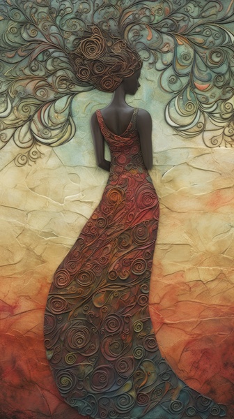 woman in paint texture Print