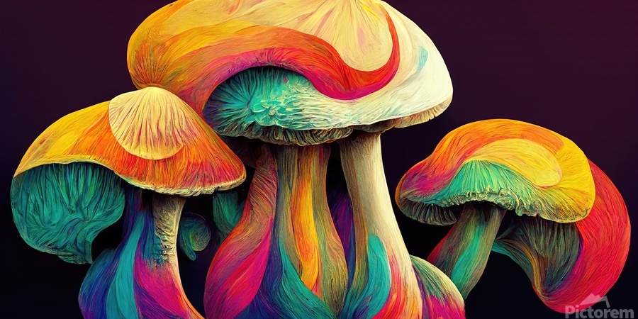 colored mushrooms  Print