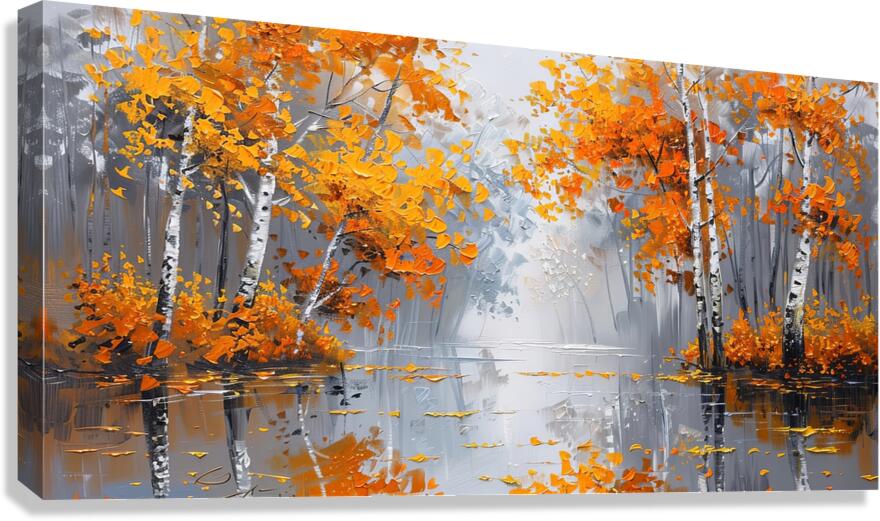 autumn in orange color Canvas Print