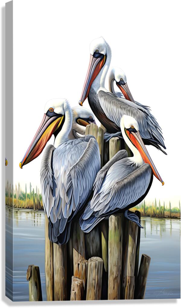 pelican group Canvas Print