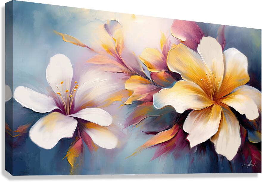 tropical white poppy Canvas Print