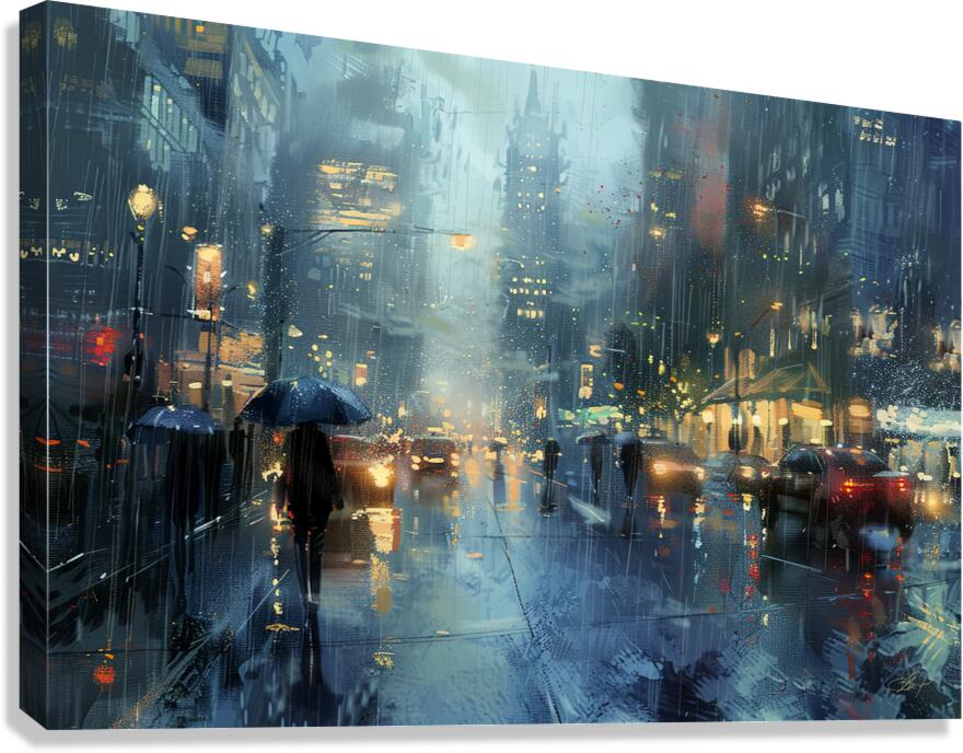 rainy day in the big city Canvas Print