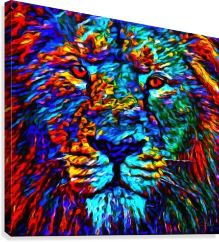 Lion Color Face Painting Canvas Print
