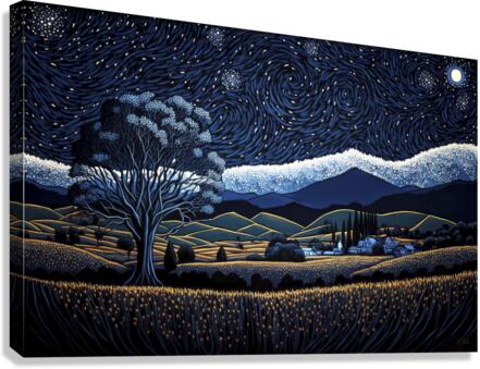 starry night over plains Canvas Print