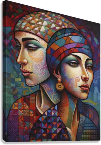 women s with headscarf IV Canvas Print