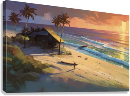 tropical beach house concept Canvas Print