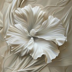 White Flowers Fabric:A