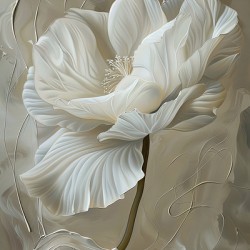 White Flowers Fabric:B