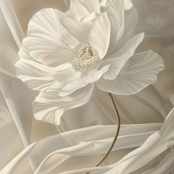 White Flowers Fabric:C