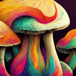 colored mushrooms
