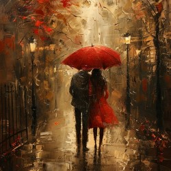 couple in the rain