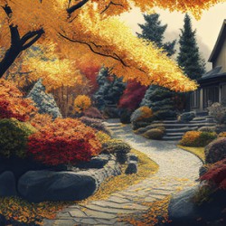house in autumn