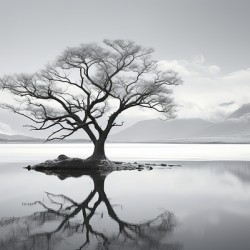 lake tree reflections