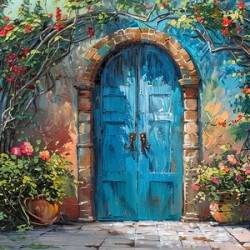 old blue door