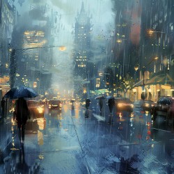 rainy day in the big city