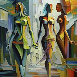 three models walking