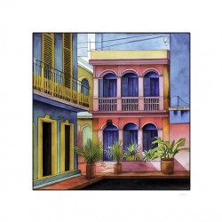 tropical island town street