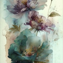 turquoise vintage flowers