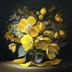 yellow flowers art