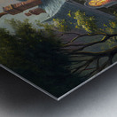 house in the woods in spring Metal print