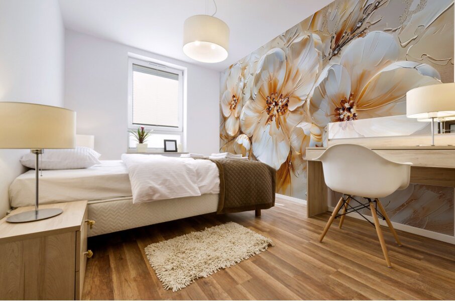 White flowers B Mural print