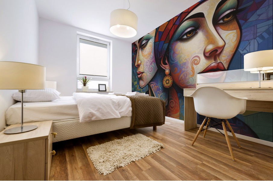 women s with headscarf IV Mural print