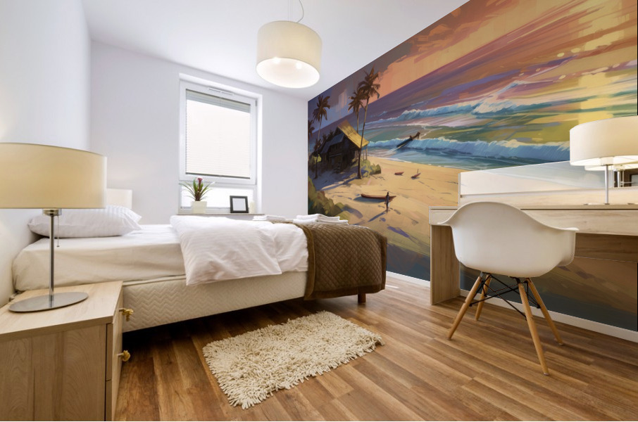 tropical beach house concept Mural print