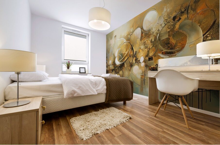 gold art brushes 2 Mural print