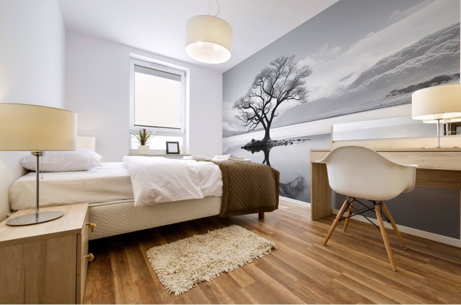 lake tree reflections Mural print