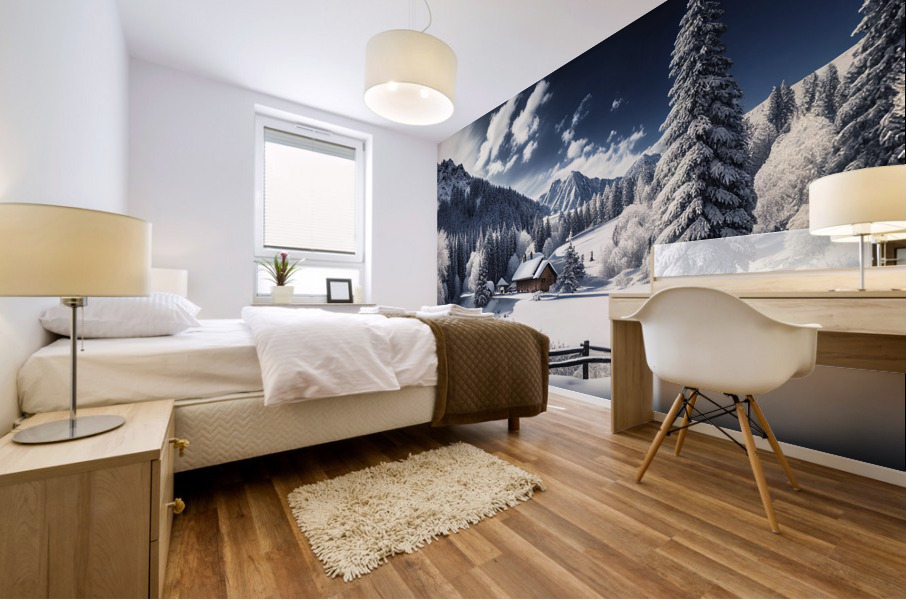 winter in the mountains Mural print