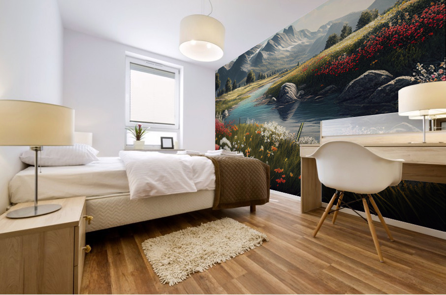 spring in the mountains Mural print