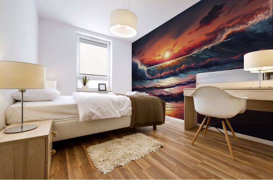 orange sunset Mural print