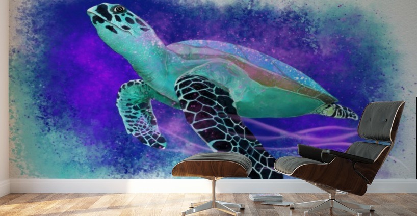 Splashed Water Turtle Wall Murals