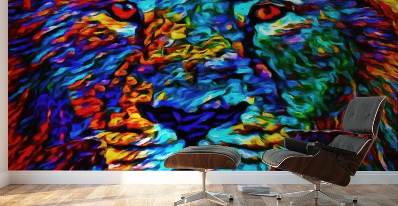 Lion Color Face Painting Wall Murals