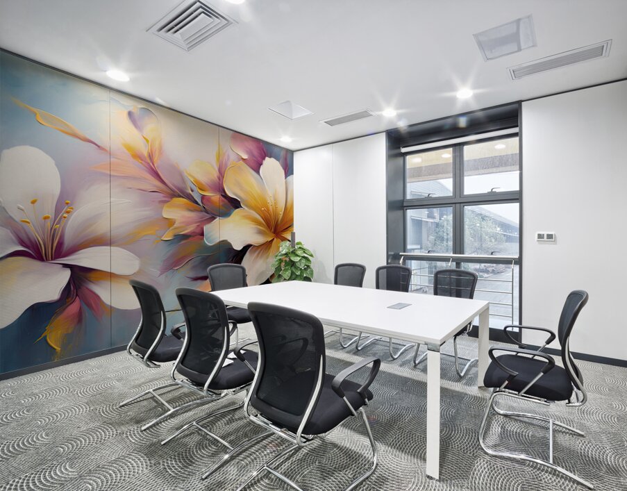 tropical white poppy Wall Printing