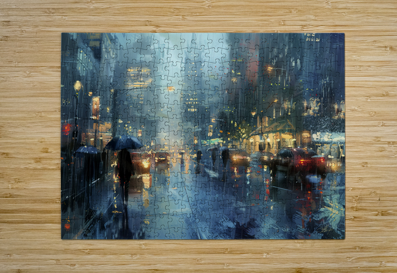 rainy day in the big city George Bloise Puzzle printing
