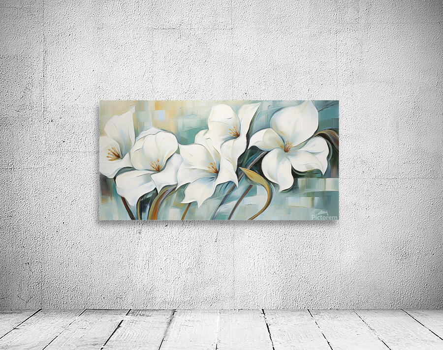 white flowers style Wall Preview