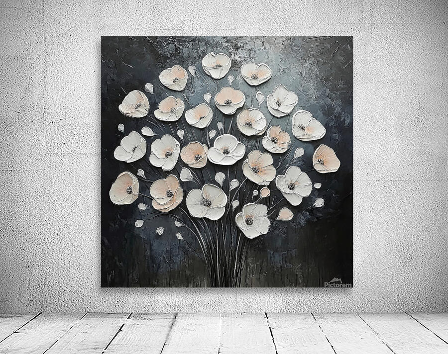 Bunch of flowers on Black Wall Preview