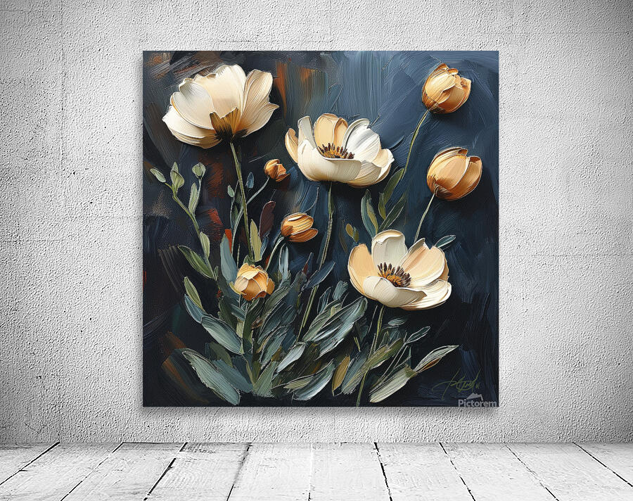 flowers with thick brush Wall Preview