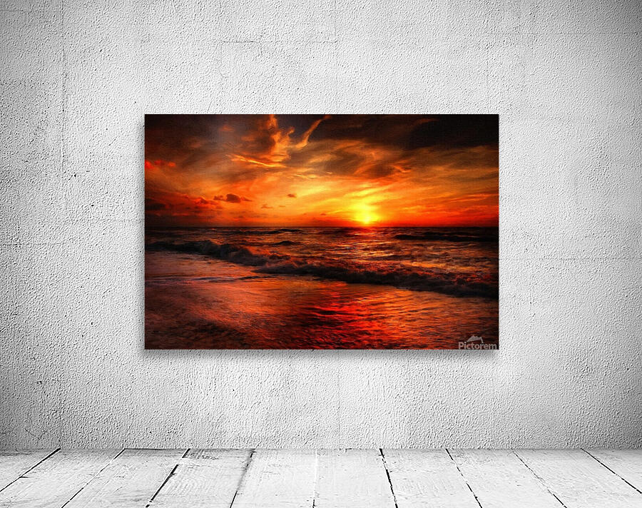 sunset beach red Wall Preview