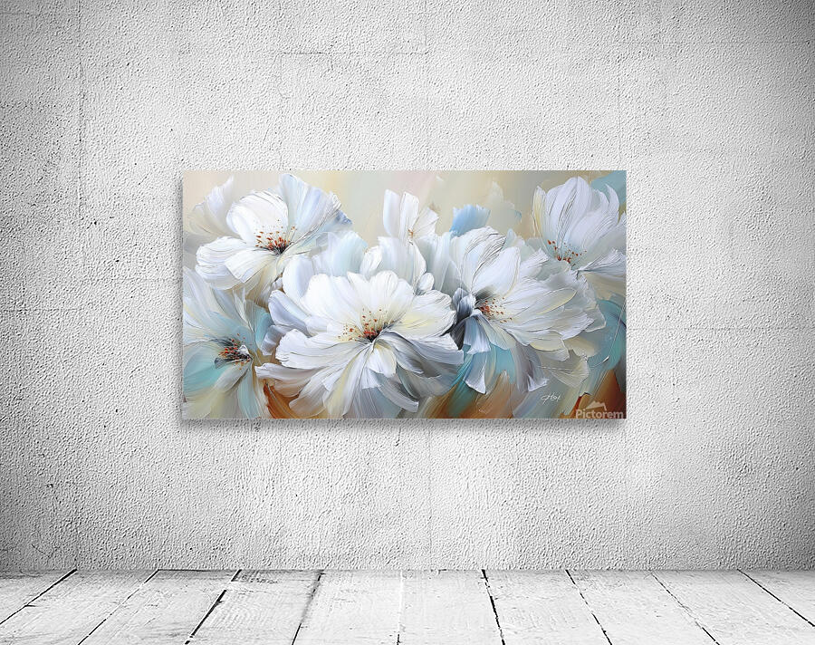 White Flowers Spring Wall Preview