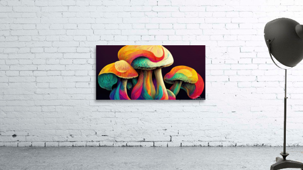 colored mushrooms Wall Preview