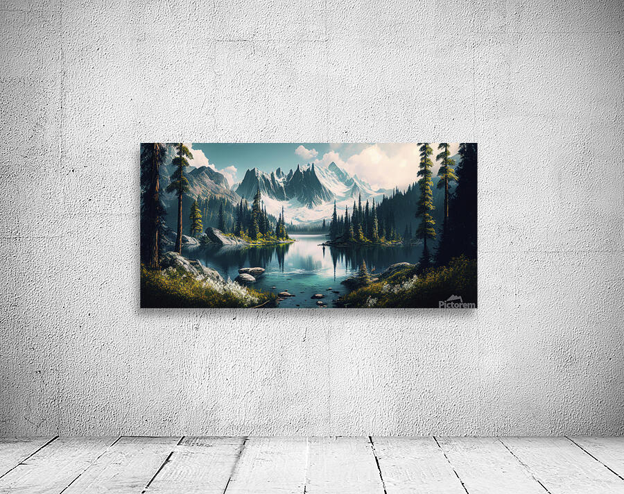 green forest lake Wall Preview