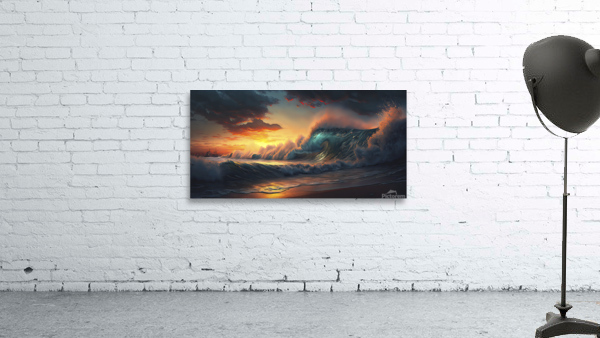 aggressive transparent waves Wall Preview