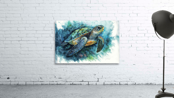 tropical turtle in watercolor Wall Preview