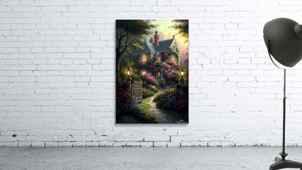 house in the woods in spring Wall Preview