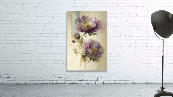 purple vintage flowers Wall Preview