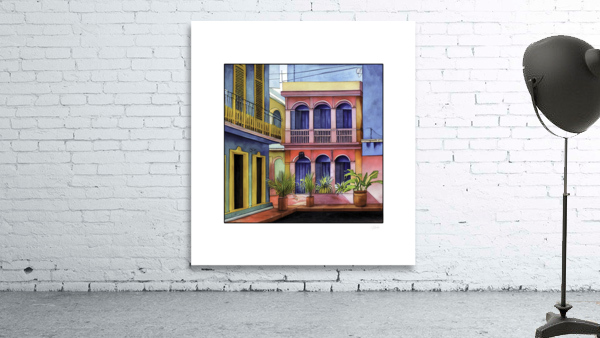 tropical island town street Wall Preview