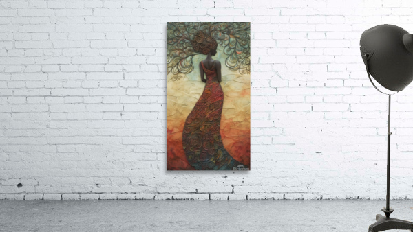 woman in paint texture Wall Preview