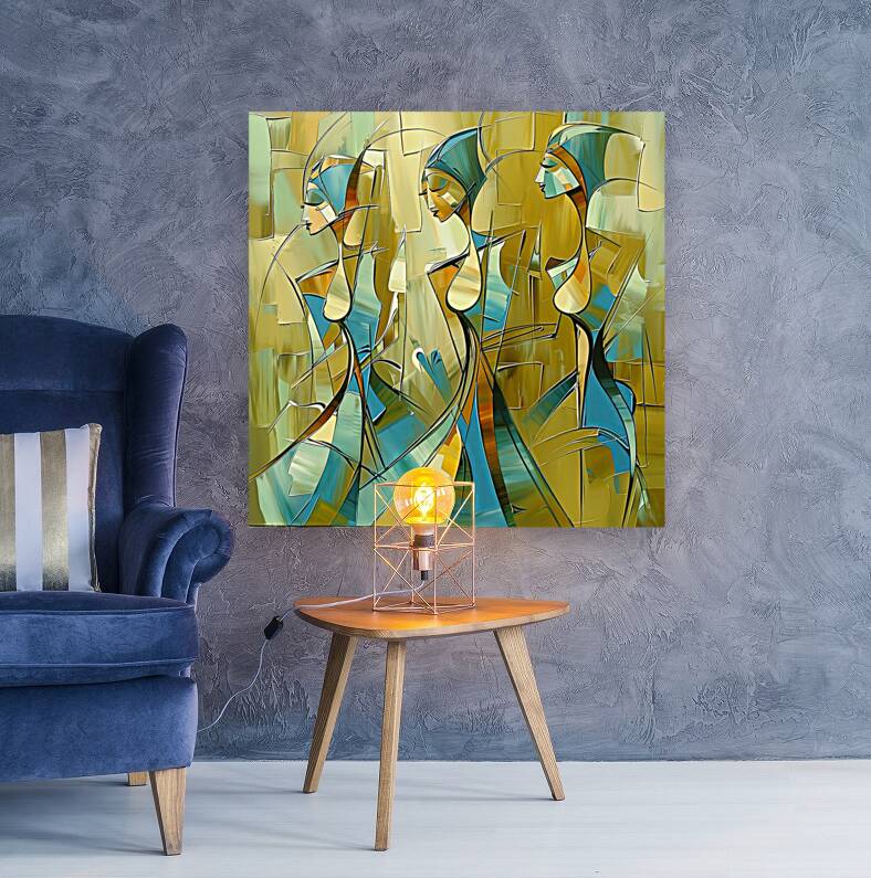 three girls friends Reproduction